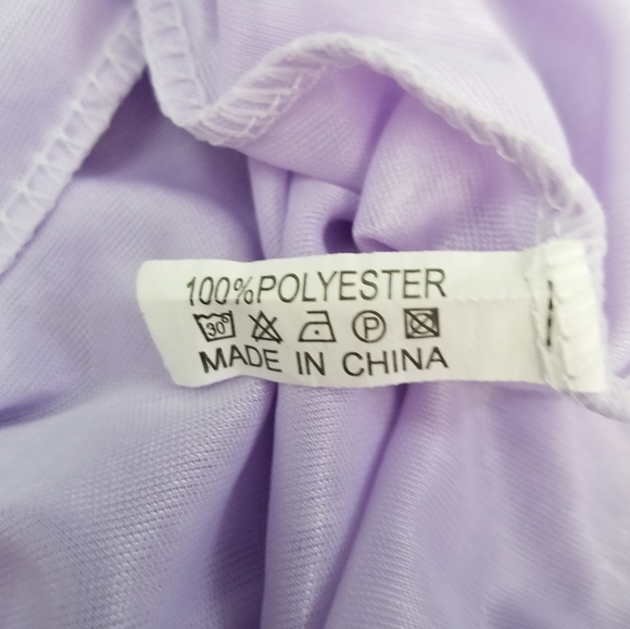 Vintage L Purple Satin Sleeveless Midi Nightie - Picture 6 of 6